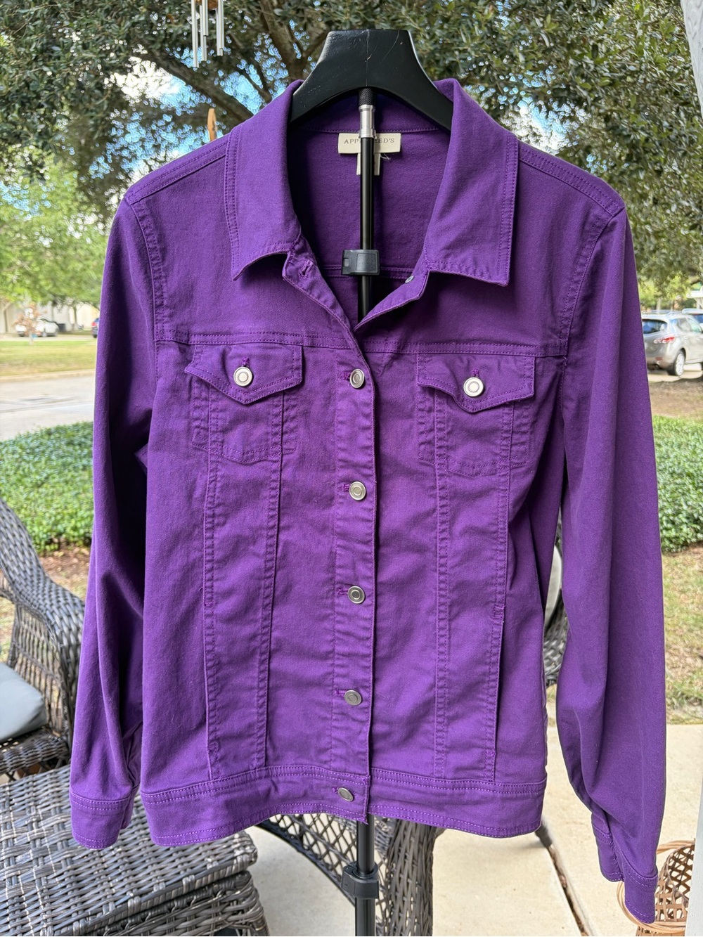 Appleseed's Purple Women's Denim Jacket with Button-Front
